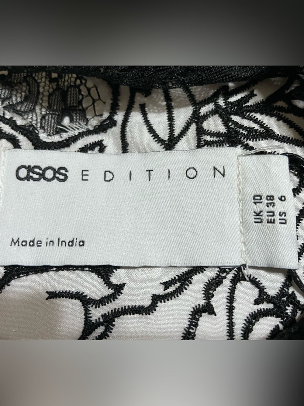ASOS ARRANGE satin lace applique embroidered column midi dress in ivory - Picture 8 of 15